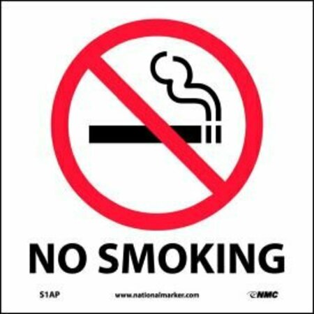 NATIONAL MARKER CO Graphic Facility Signs - No Smoking - Vinyl 4x4 S1AP